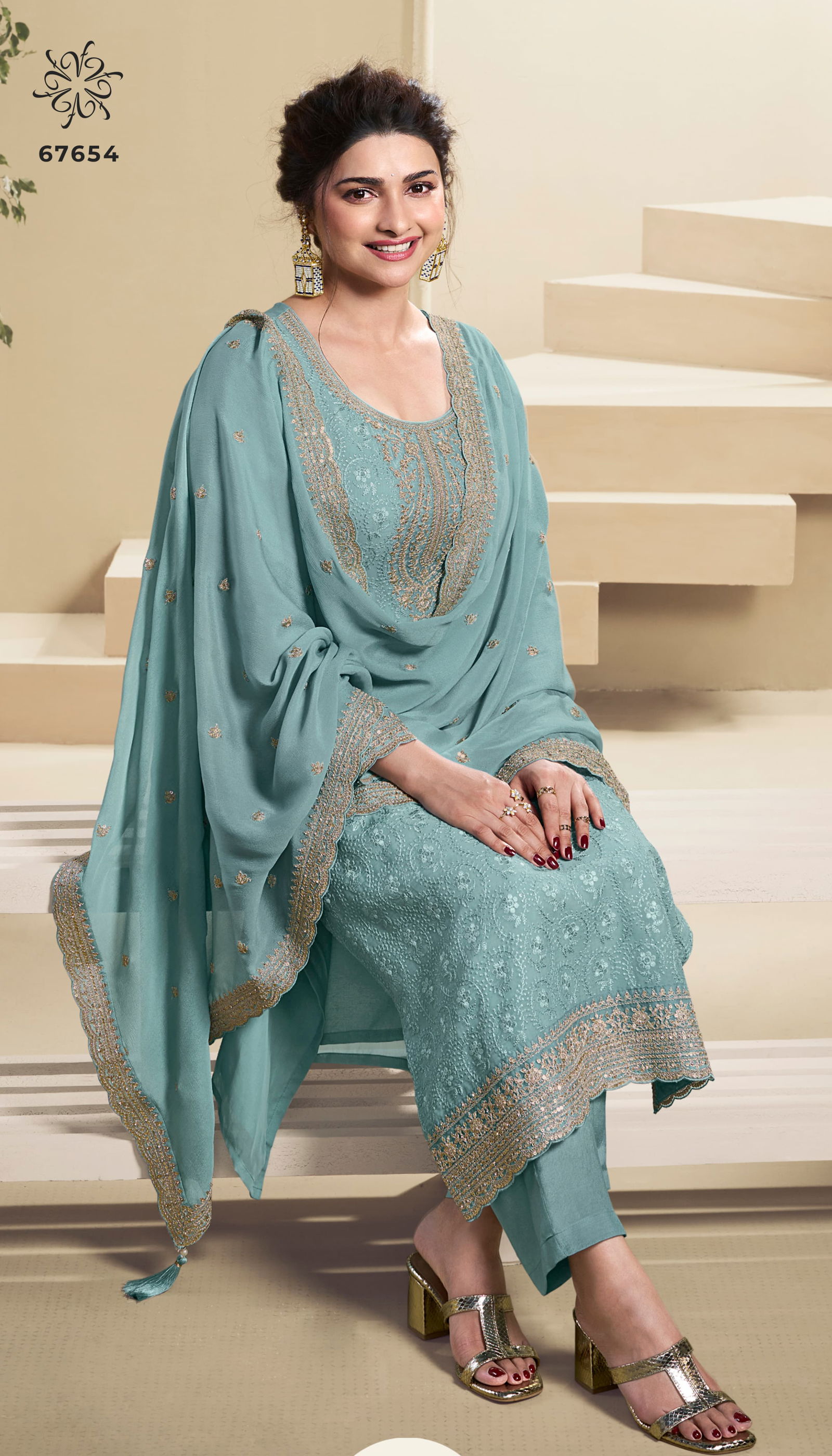 Saroj By Vinay Kuleesh Organza Designer Salwar Suits Wholesale Price In Surat
